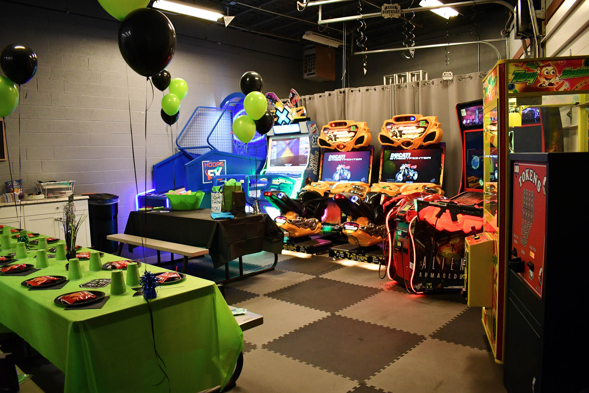 arcade area with games